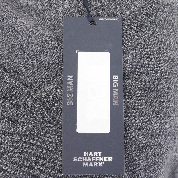 Hart Schaffner Marx Sweater Vest Gray Merino Wool Sleeveless Big & Tall 2XB - Picture 8 of 11